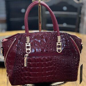 Red Croc patient leather Satchel